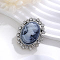 Gold Tone Silver Tone Woman Portrait Crystal Two Designs Metal Brooch Pin view 5