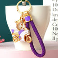 Enamel Motorcycle Keychains with Braided and Bare Wrist Loops view 3