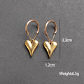 Alloy Heart Leverback Drop Earrings Gold Silver 3 Styles view 2
