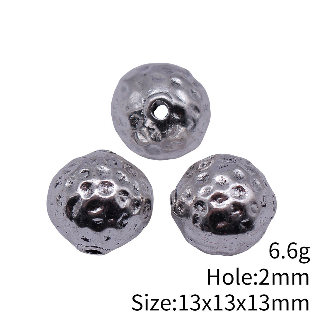 13x13x13mm 6.6g Multicolor Zinc Alloy Hammered Ball Loose Metal Beads for Bracelet Necklace Making