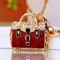 Jeweled Leopard Print Handbag Keychains with Braided Wrist Loops view 6