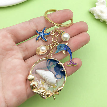 Starfish, Conch and Shell Charm Keychains Featuring Pink Shell Across 59 Variations