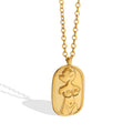 Gold Oval Female Body Relief Pendant Necklace Cable Chain view 5