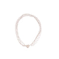 White Pearl and Crystal Heart Layered Necklace with Detailed Finish view 5