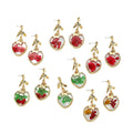 Heart Dried Flower Resin Stud Earrings Gold Leaf Posts 6 Styles view 5