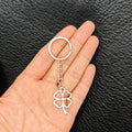 Silver Four Leaf Clover Charm Metal Split Ring Keychain view 1