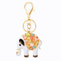 Multicolor Beaded Elephant Keychains in Three Plain and Fortune Loop Options view 5