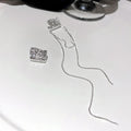 Asymmetric Silver Tone Wavy Chain Earrings Fashion Jewelry Accessories view 6