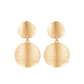 Brushed Metal Triple Disc Drop Stud Earrings Jewelry Pair view 5