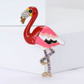 Enamel Flamingo Brooch With Crystal Beak in Two Colors view 2