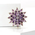 Layered Crystal Snowflake Brooch in Nine Bright Jewel Colors view 2