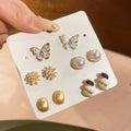 Pearl Butterfly Mixed Stud Earring Ten Piece Color Sets view 7
