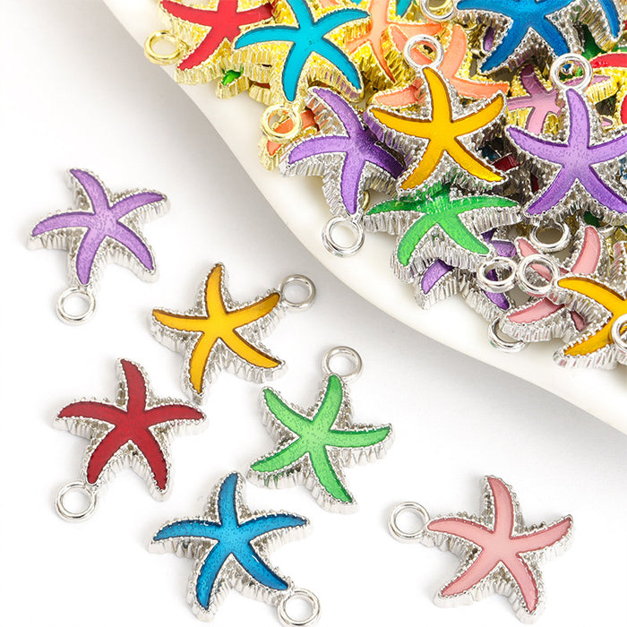 Colorful Enamel Starfish Jewelry Components For DIY Earrings And Bracelets Charms
