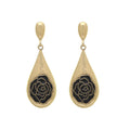Rose Enamel Teardrop Long Dangle Stud Earrings in Three Colors view 5