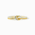 Two-Tone Rope Knot Ring With Gold And Silver Twisted Band view 1