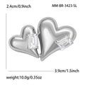 Overlapping Heart Brooch With Two Rectangular Crystals view 5