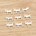 Minimal Cat Silhouette Charms in Bright Silver Finish view 4