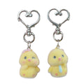 Flocked Yellow Chick Keychains Heart Clasp 2 Styles view 5