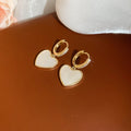Shell Heart Stud Earrings In Three Coordinated Designs view 8