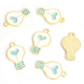 Heart Filament Light Bulb Charms in Six Colors and Two Metal Tones view 12