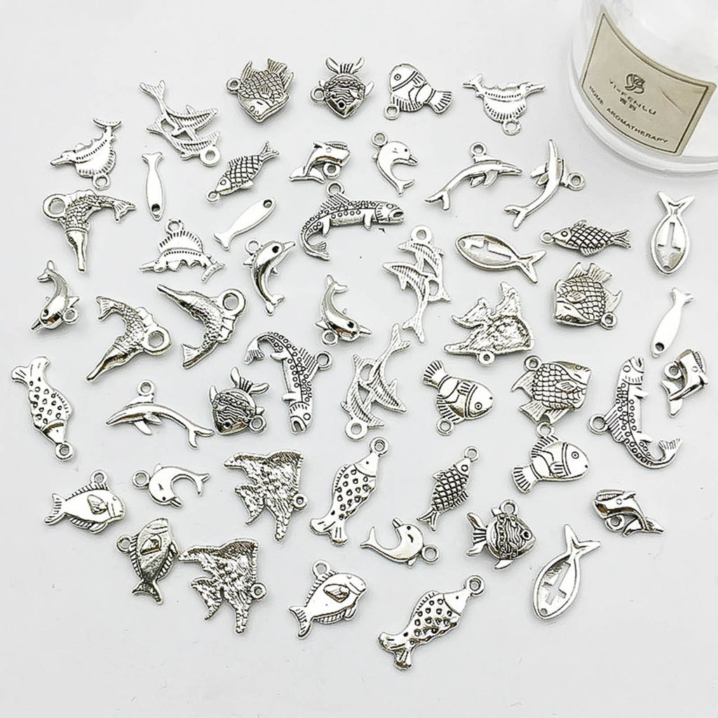 Plated Zinc Alloy Dolphin Fish Ocean Animal Charm Pendants for DIY Earrings Necklace Jewelry