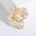 Openwork Butterfly Brooch With Shell Center And Pearl Accents view 6