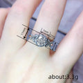 Silver Butterfly Side Clear CZ Halo Round Fashion Ring Sizes view 4