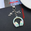 Clear White Headphone and Music Note Clip Keychain Eight-Color Collection view 9