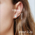 Silver Cat Ear Round White Opal Stud Earrings Pair view 4