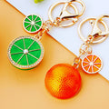 Double Orange Slice Keychains with Plain Heart Cord and Loose Loop Options view 4