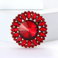 Round Glass Rhinestone Brooch Large Center Stone Five Colors view 2