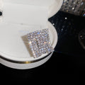 Silver Pavé Geometric Statement Rings Five Open Shapes view 2