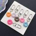 Six-Piece Colorful Donut Mini Clip Keychain Assortment view 3