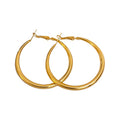Classic Rounded Hoop Earrings in Three Sizes and Two Tones view 5