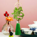 Openwork Chinese Dragon Character Tassel Keychains in Purple Green and Assorted Colors view 3