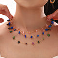 Candy Color Irregular Natural Stone Gold Station Necklace view 2