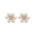 White Pearl Like Cluster Stud Earrings Statement Fashion Jewelry view 5