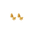 Gold Tone Goldfish Stud Earrings with Textured Tails view 5
