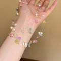Multicolor Butterfly Crystal Pearl Invisible Wire Necklace view 2
