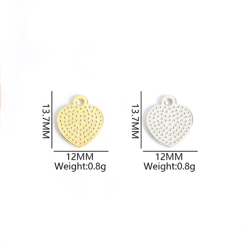 Front view of the heart charms color selection