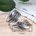 Antique Silver Dual Leaf Open Adjustable Wrap Ring view 5