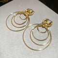 Gold Tone Concentric Hoop Ear Cuffs Fashion Jewelry view 6