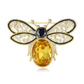Crystal Bee Brooch with Green and Yellow Body Stones view 5