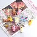 Miniature Flocked Bow Bear Hook Earrings in Four Colors view 3