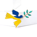 Blue and Yellow Dove Enamel Brooch with Olive Branch view 2