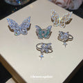 Crystal Butterfly Ear Cuffs in Gold and Silver Tone Options view 4