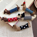 Fabric Dachshund Dog Duckbill Hair Clip Set 3 Styles view 2