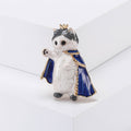 Enamel Crowned Cat in Cape Brooch for Jackets Scarves and Coats view 7