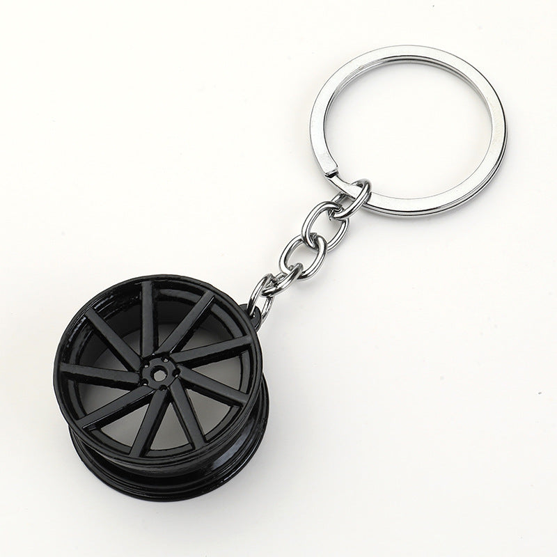 Creative Car Wheel Hub Zinc Alloy Keychain Gift Pendant