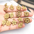 Gold-Tone Sunflower and Cherry Blossom Metal Charms with 10 Listed Options view 2